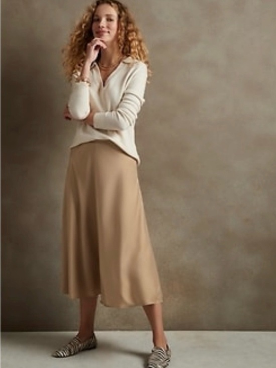 Banana Republic Dresses & Skirts - Banana Republic Tan Bias Midi Skirt